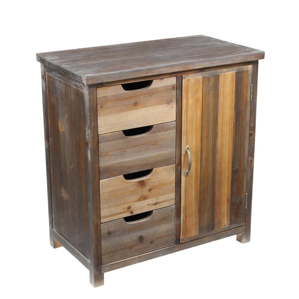 Cheungs Decorative Wooden Dark Brown Accent Cabinet - L:27.5"xW:15.25"xH:29.75".