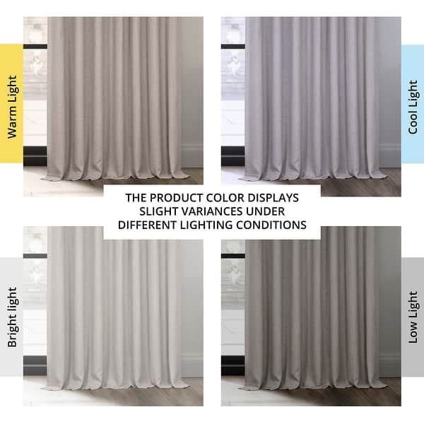 dimension image slide 0 of 19, Exclusive Fabrics Textured Faux Linen Extra Wide Room Darkening Curtains for Bedroom & Living Room Curtains (1 Panel)