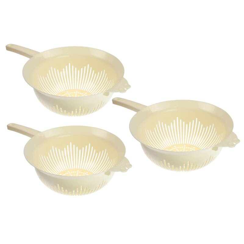 YBM Home 9.75 In. Plastic Colander Use for Pasta, Spaghetti 3 Pack