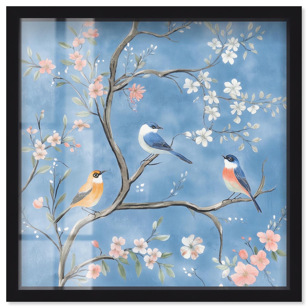 Birds in the Branches II Shadowbox by Art Remedy