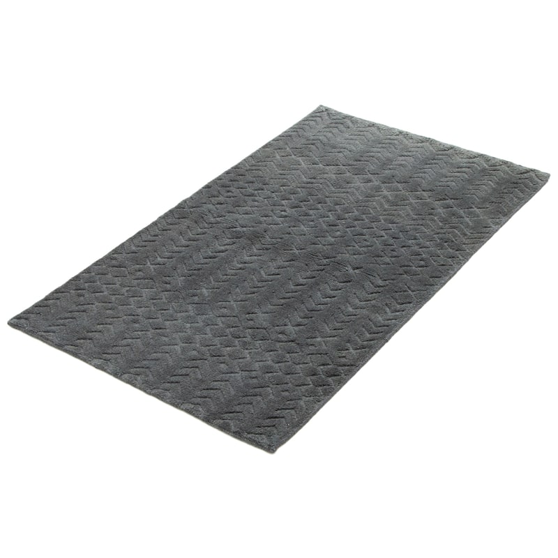 ECARPETGALLERY Hand-knotted Tangier Grey Wool Rug - 2'11 x 4'11