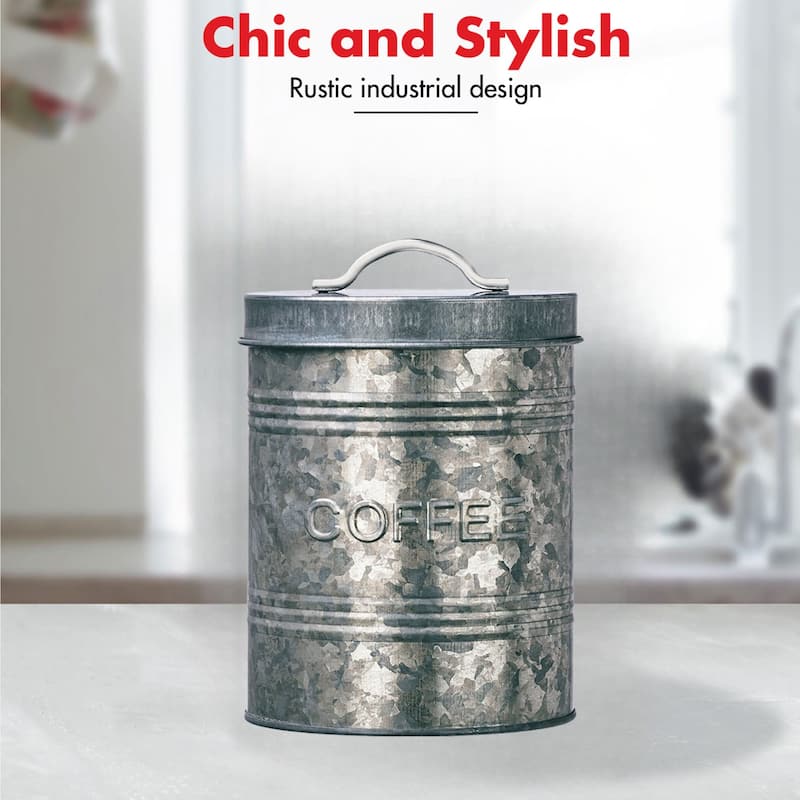 Amici Home Rustic Kitchen Collection Galvanized Storage Canister