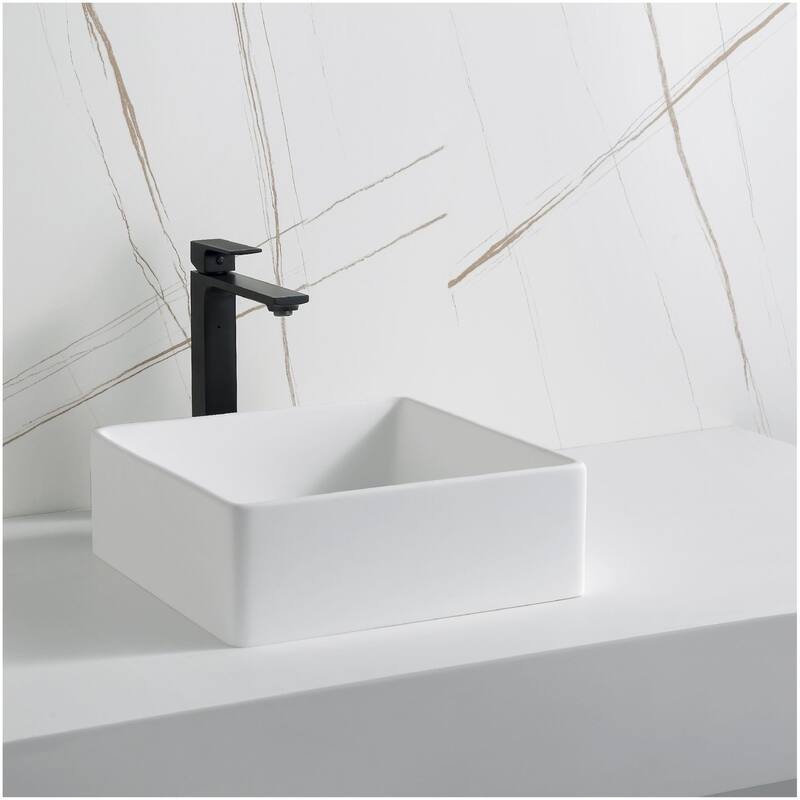 Karran USA QM174 Quattro Matte 14-1/2" Square Acrylic Vessel Bathroom
