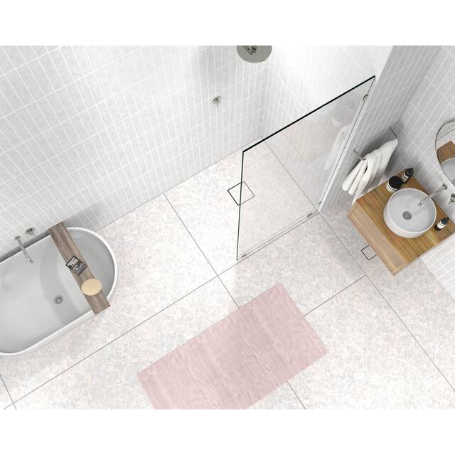 Glass Warehouse 78" x 34" Frameless Shower Door - Single Fixed Panel