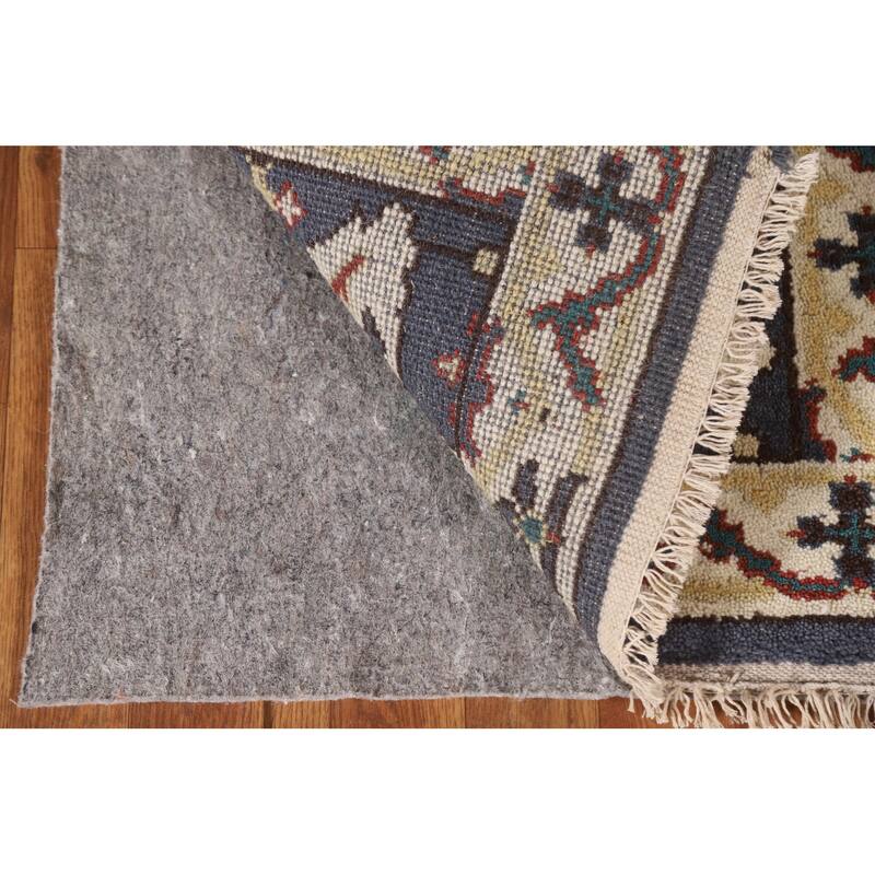 All-Over Indian Oushak Rug Hand-Knotted Wool Carpet - 2'0"x 3'0"
