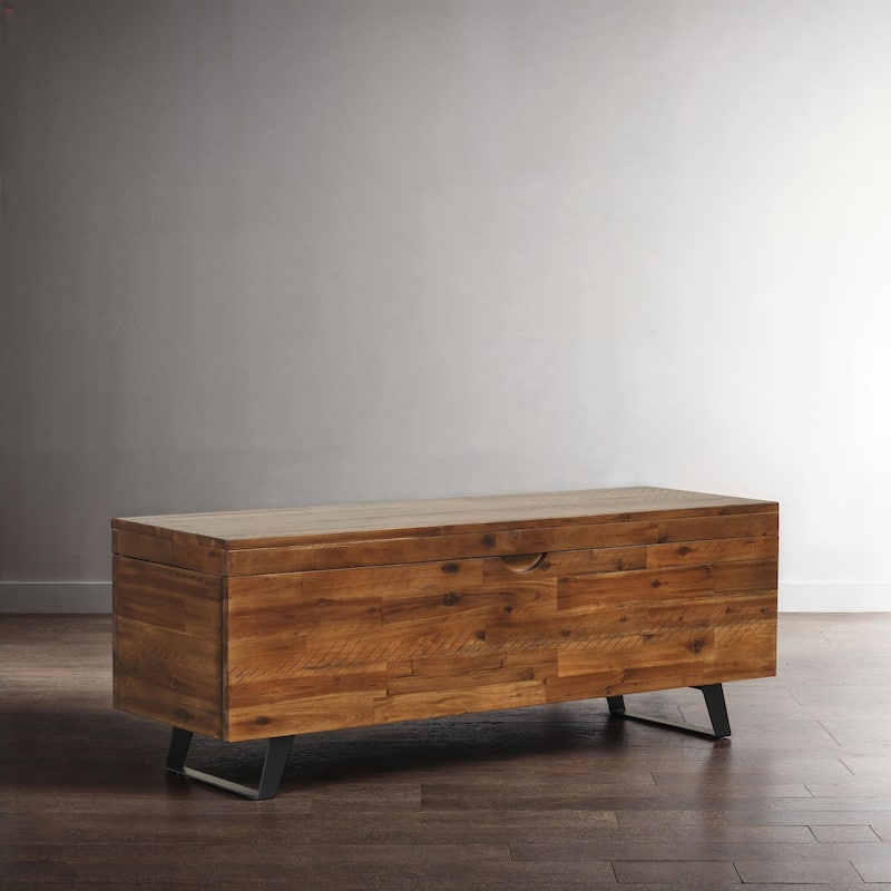 Broadmore 46-inch Acacia Wood Storage Bench