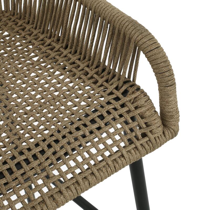 La Push Outdoor Patio Brown Rope Bar Stool