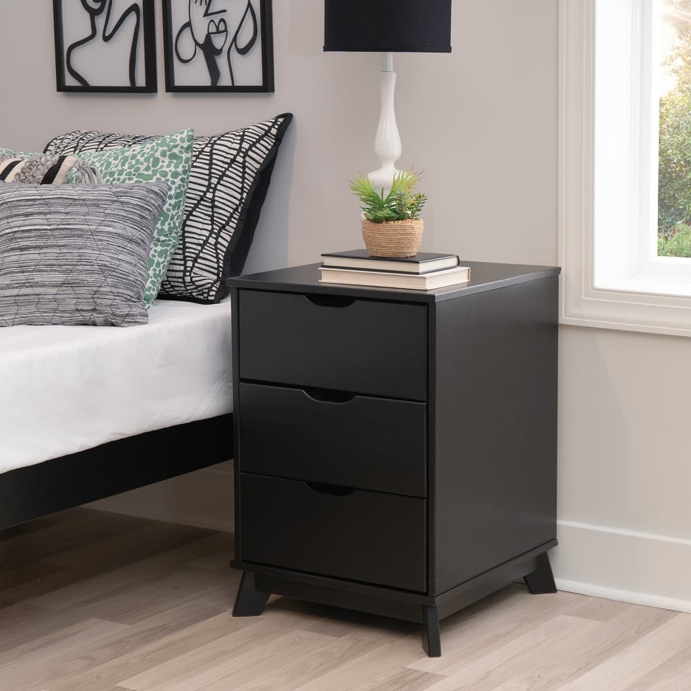Linon Purcell Pine Wood 3-Drawer Nightstand (Set of 2)