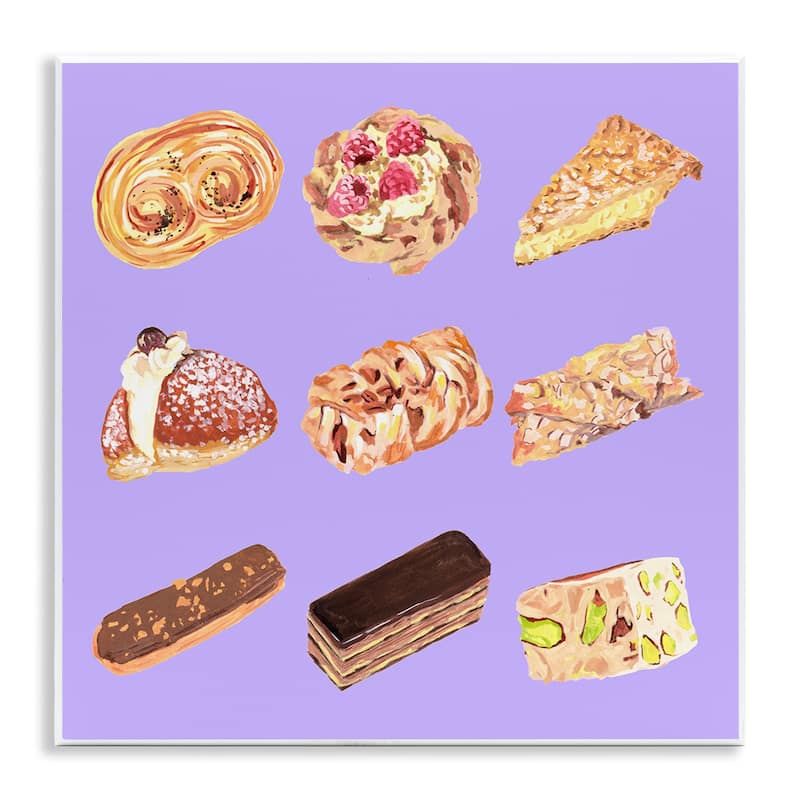 Stupell Bakery Goods on Purple Wall Plaque Art Design By Melissa Wang - 12 x 12