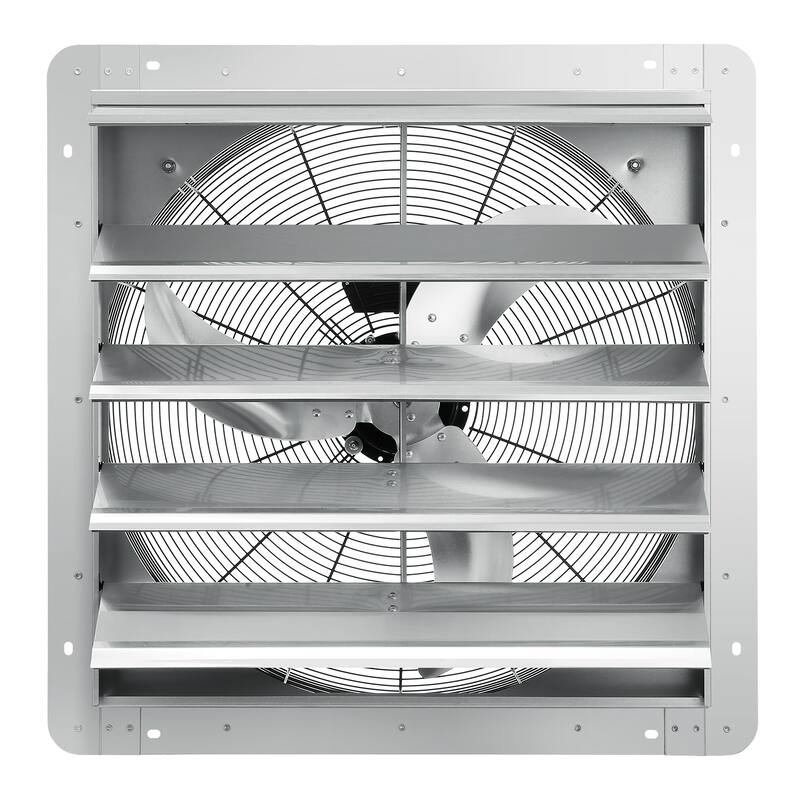 24" Shutter Exhaust Fan, High-speed 3320 CFM, Aluminum Wall Mount Attic Fan with AC-motor, Ventilation and Cooling