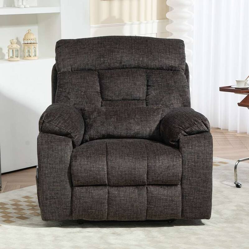 Upgraded Flagship 4-Motor Independent Control Oversized 180° Lay Flat Chenille Power Lift Recliner Chair