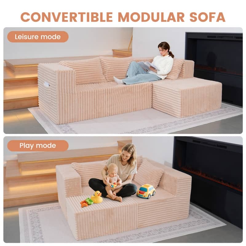 Cloud Sectional Couch with Chaise, L Shaped Modern Modular Sofa