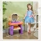 preview thumbnail 7 of 8, Kids Vanity Set, Toddler Makeup Table with Faucet, Mirror, LED Light, Music, 23 Accessories, Pretend Play Set