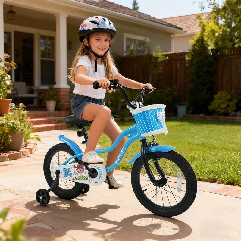 Costway 12”/14”/16”/18” Kids Bike with Training Wheels, Basket, Hand & - See Details