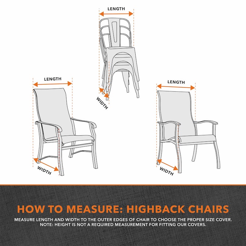 Modern Leisure® Garrison Stackable/High Back Bar Chair Cover, Waterproof, 27"L x 27"W x 49"H, Sandstone, 2-Pack