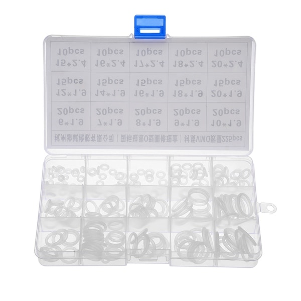 Silicone O-Ring Kit, 225pcs Metric Seal Rings Assortment Set White