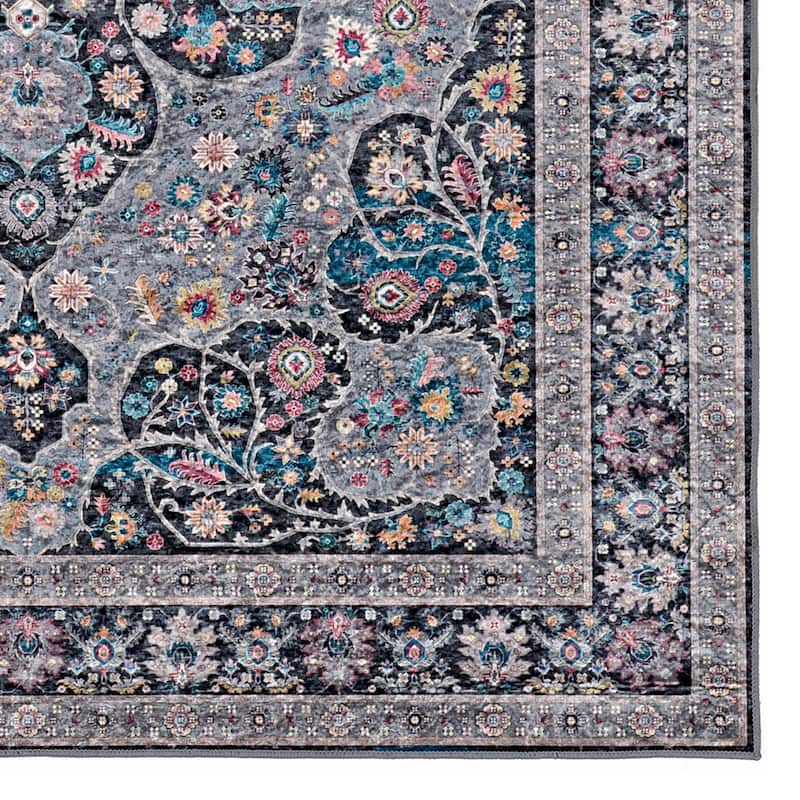 Halogen Veroni Grey/Teal Area Rug - 3'3" X 5'