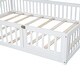 preview thumbnail 7 of 16, House-shaped Design Wood Full Size House Platform Bed with Safety Guardrail, White
