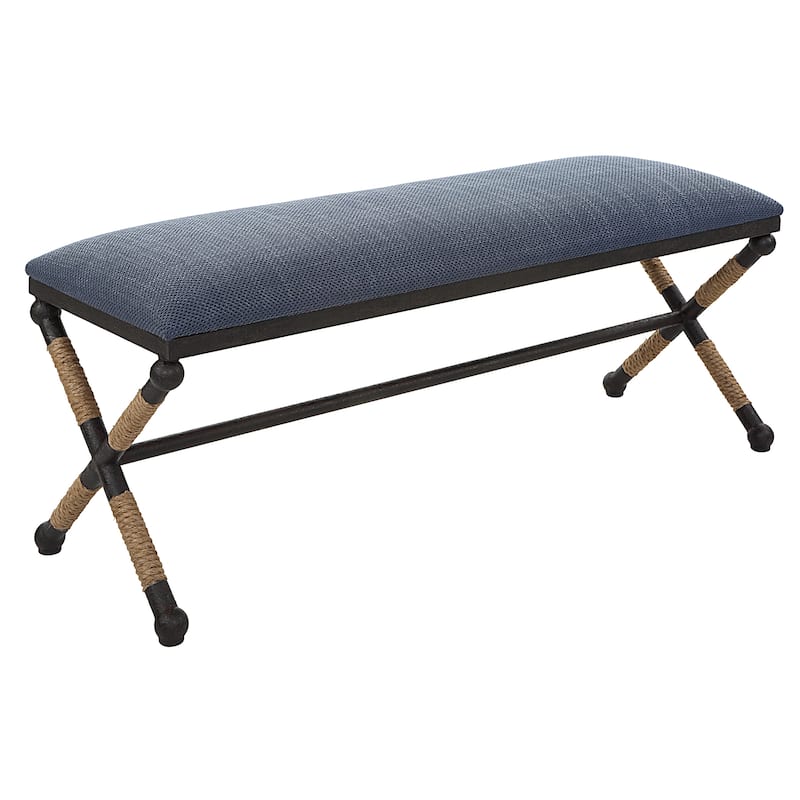 Uttermost Firth Rustic Navy Bench - 48"W x 21"H x 16"D