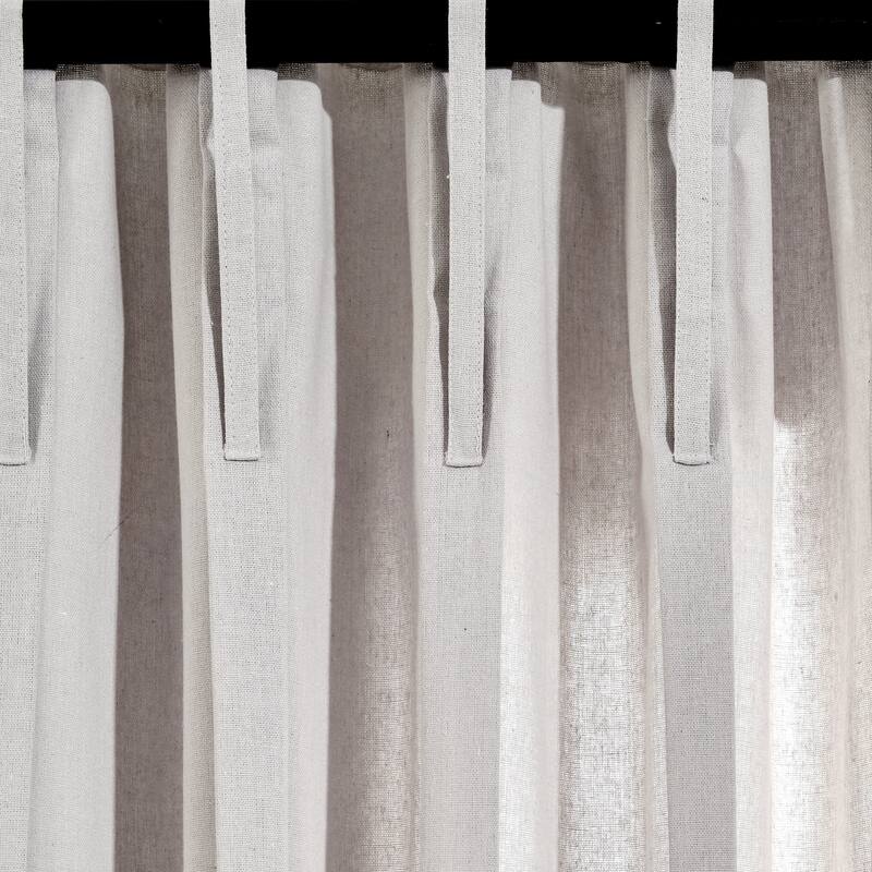 Lush Decor Linen Button Pinched Pleat Window Curtain Single Panel - 84" x 40"