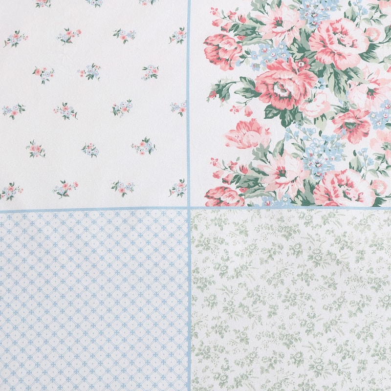 Laura Ashley Hope Patchwork Cotton Pink Comforter Bonus Set