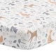 preview thumbnail 1 of 3, Bedtime Originals Deer Park White/Gray Woodland Animals Baby Fitted Crib Sheet