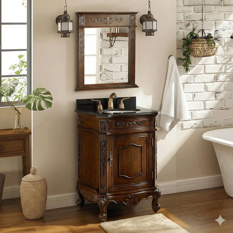 24" Benton Collection Petite Powder Room Debellis Bathroom Sink Vanity Model