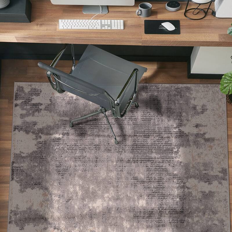 World Rug Gallery Distressed Abstract Gray Area Rug
