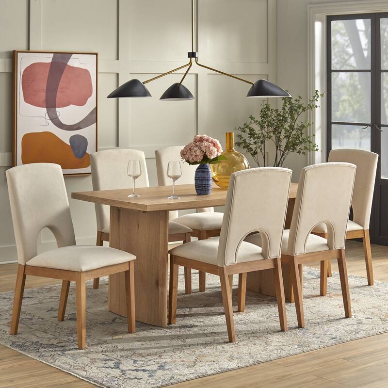 Lifestorey Blakely Solid Wood Upholstered Dining Chair (Set of 2)