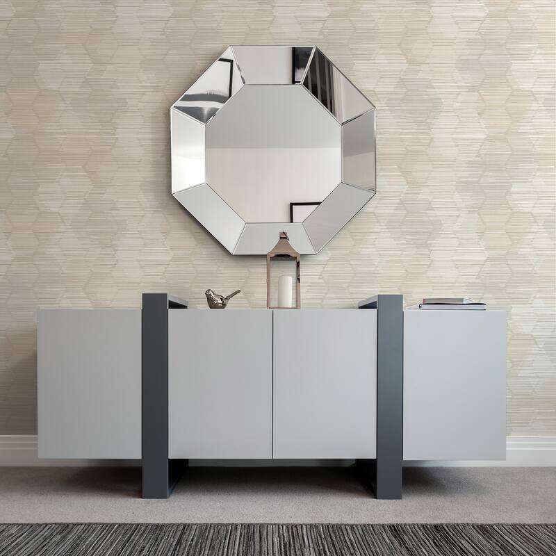 A-Street Prints Jabari Beige Geometric Faux Grasscloth Wallpaper