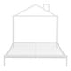 preview thumbnail 3 of 7, White Full Size Metal Platform Bed with House-Shaped Headboard Design for Kids, Boys and Girls