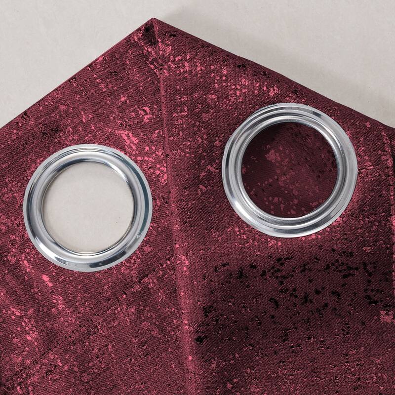Dainty Home 2 Pack Artisinal 100% Blackout Grommet Curtain Panel Pair with 3D Lurex Texture