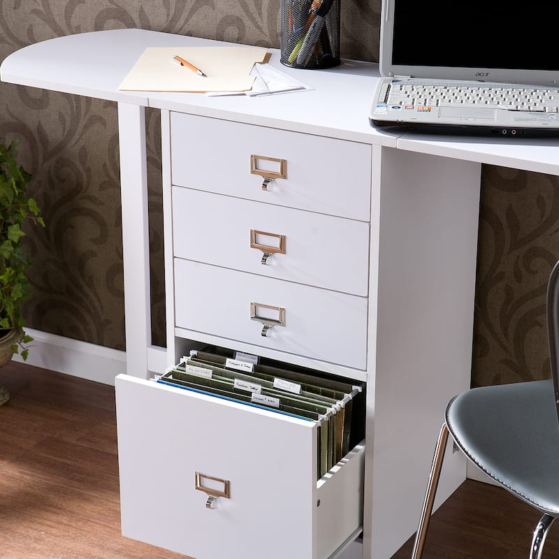 SEI Furniture London White Fold-out Organizer and Craft Desk