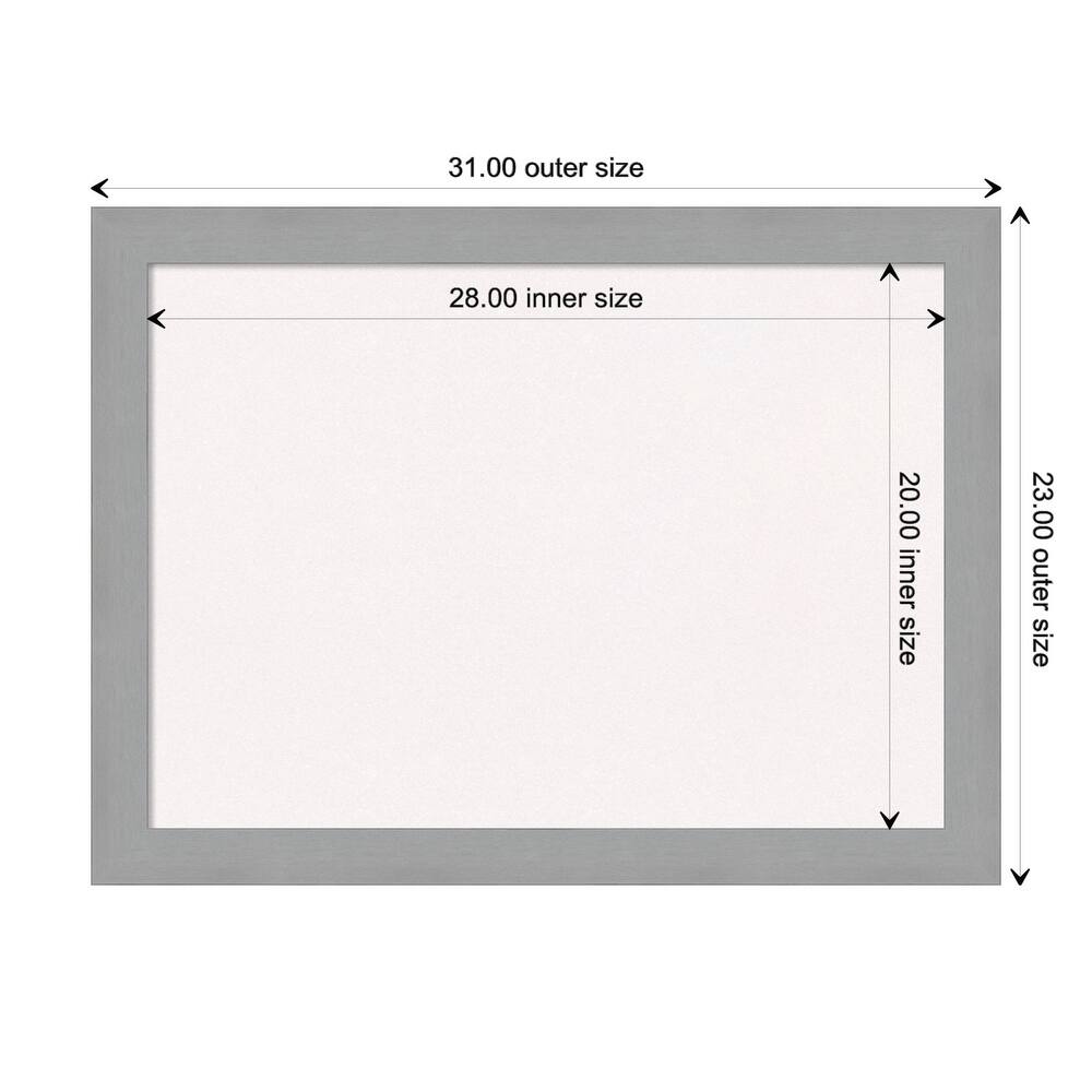 Brushed Framed White Corkboard Bulletin Board
