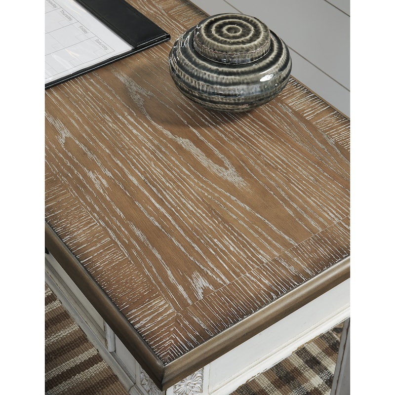 Realyn Antique White/Brown 2-Piece Home Office Desk