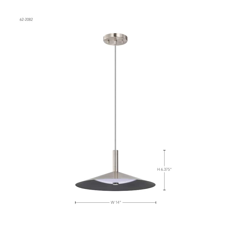 Corrine 14 Inch LED Pendant Brushed Nickel 3K/4K/5K CCT Selectable - Brushed Nickel