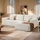 preview thumbnail 24 of 24, Oversized Loveseat Chaise Lounge Chair Indoor Comfy Deep Seat Sleeper Couch - 1 Set Right Armrest & Beige Color