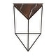 preview thumbnail 5 of 5, Addis 16.5 in. W Triangular Marble and Iron Pyramid Side Table