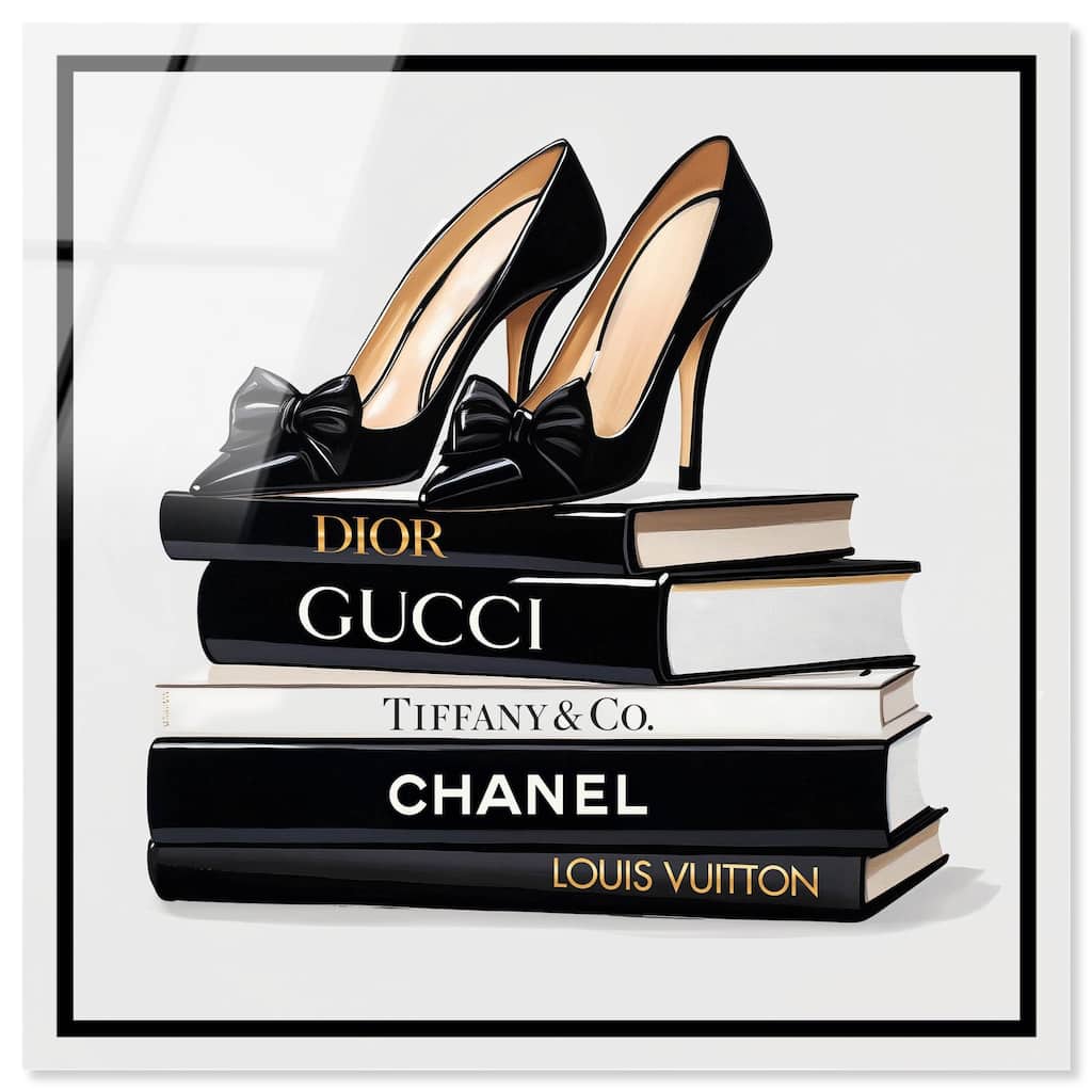 Ink Books and Heels Acrylic by Art Remedy, Ready to Hang