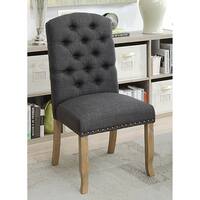 Furniture Of America Tays Rustic Linen Dining Chairs Set Of 2 On Sale Overstock 20830807