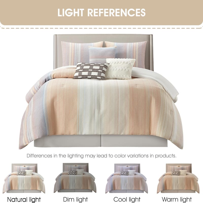 Nanshing Amanda 7 Piece Ombre Stripes Comforter Set