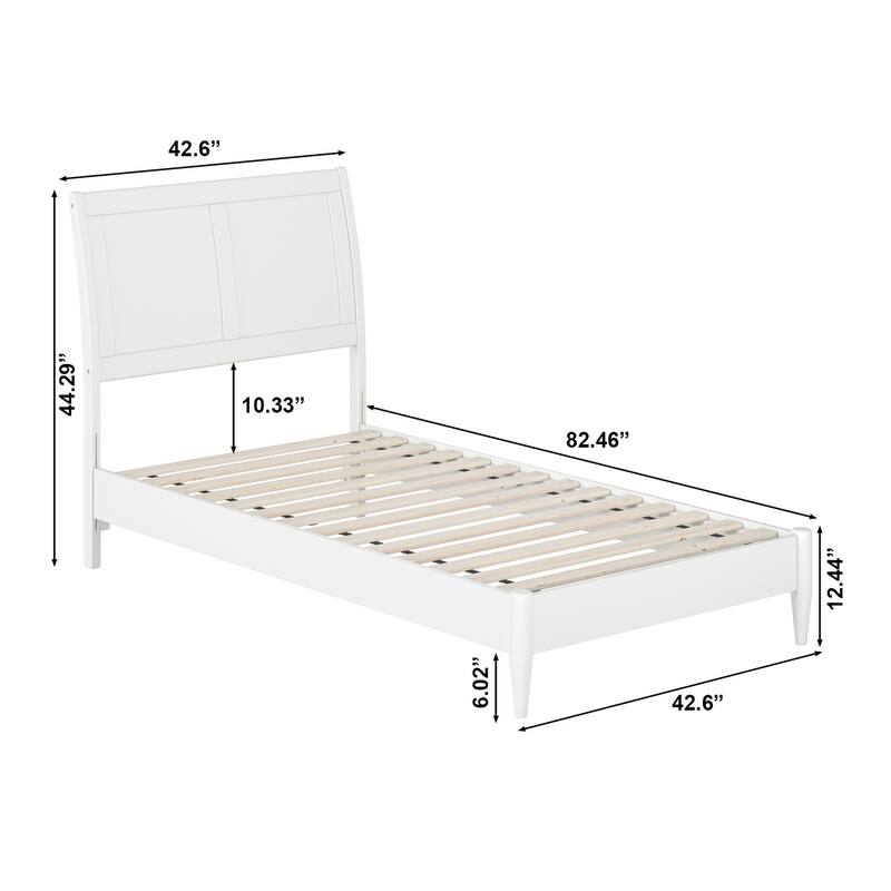 Valencia Solid Wood Low Profile Sleigh Platform Bed
