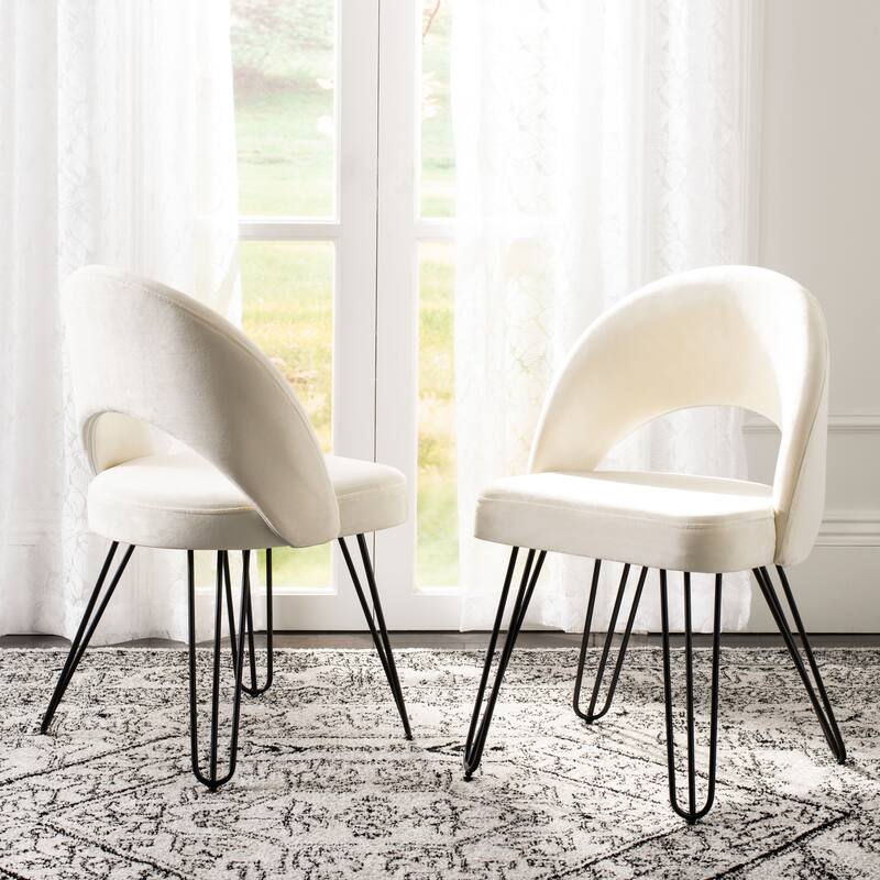 SAFAVIEH Ronna Velvet Retro Navy Side Chair (Set of 2) - 21Wx24Dx32H