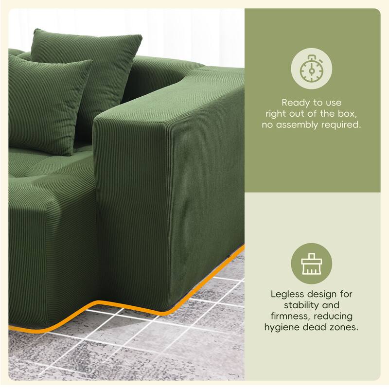 3PC Modular Sectional Sofa Couch,Free Combination,No Assembly Required