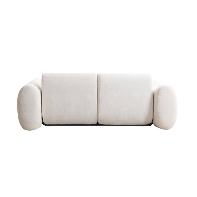 Christopher Knight Home - Cloud Modern Upholstered Bouclé Curved 3-Seater Sofa with Round Arms
