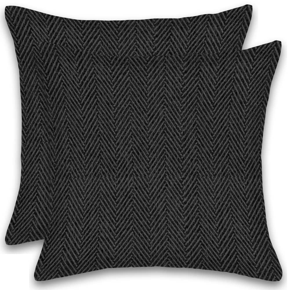 Fabstyles Herringbone Stripe Set of 2 Cotton Throw Pillows