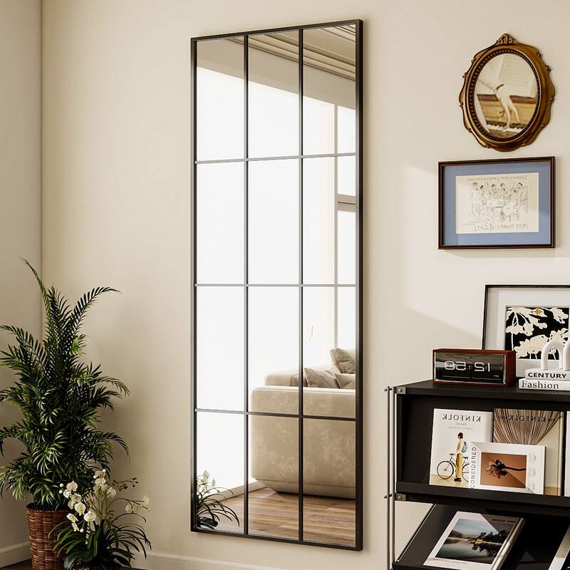 Windowpane Full Length Metal Wall Mirror