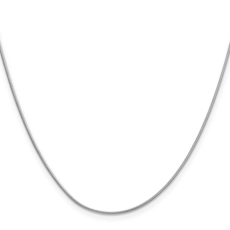 Curata 10k White Gold 0.9mm Round Snake Chain Necklace (Lobster) Options: 16 18 20 24