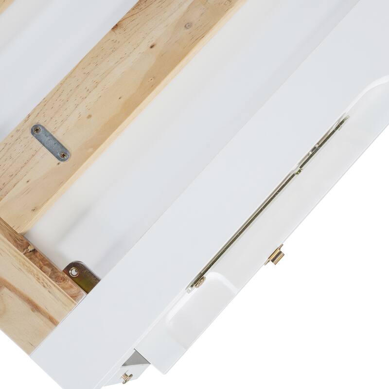 Queen Size Murphy Bed Wall Bed with Iron Legs, Modern Small Room Foldable Bed, Wooden Wall Bed Frame for Home Office