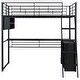 preview thumbnail 13 of 12, Black Colorful LED Twin Size Loft Bed with Desk and Shelves